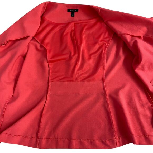 Torrid Blazer Womens 2X Orange Jacket Work Office Minimalist Basic Capsule - Picture 8 of 15